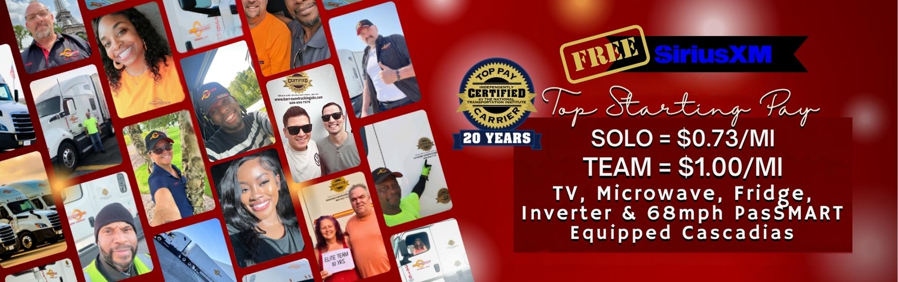 Barr-Nunn offers many types of pay options for professional truck drivers