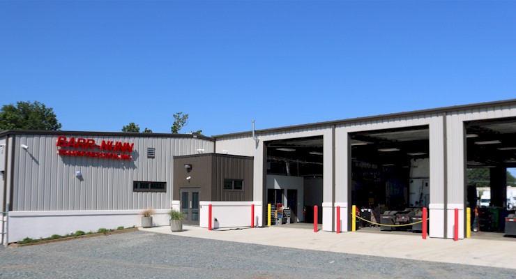 Barr-Nunn Charlotte, NC truck terminal building showing main entrance and service bays