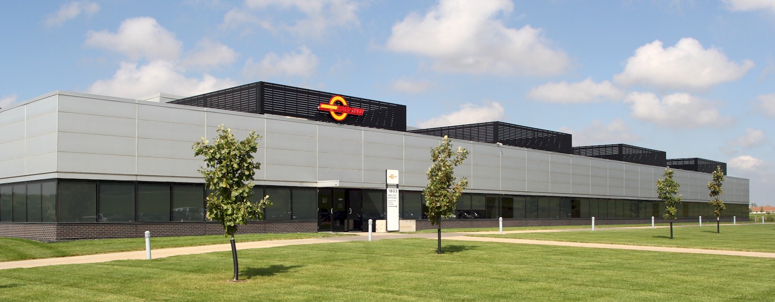 Barr-Nunn Transportation Corporate Headquarters building main entrance showing company sign with address