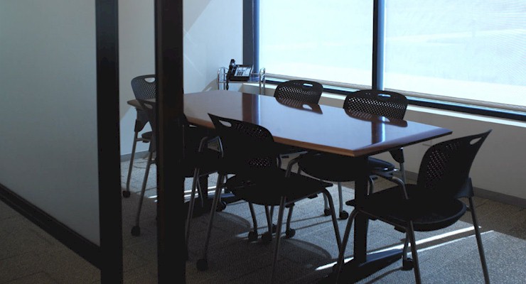 Barr-Nunn Transportation Corporate Headquarters small conference room showing table with chairs and phone system